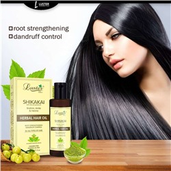 SHIKAKAI Herbal Hair Oil, Luster (ШИКАКАЙ травяное масло для волос с экстрактами брахми, амлы и хны, Ластер), 110 мл.