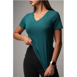 Женская футболка из вискозы с V-вырезом Happyfox