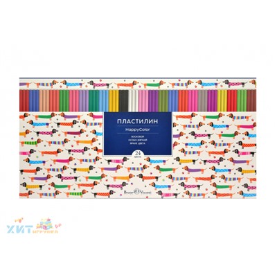 Пластилин восковой 24 цв. 500 гр Happycolor Bruno Visconti 34-0026, 34-0026