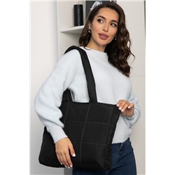 Сумка-шопер стеганая (черная) СШ07-46