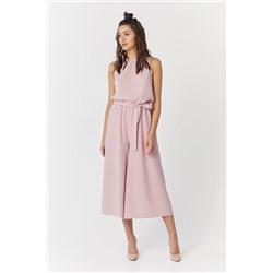 Комбинезон летний свободный в полоску на пудровом