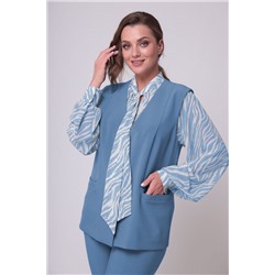 ALEZA 1085 голубой, Брюки,  Блуза,  Жилет