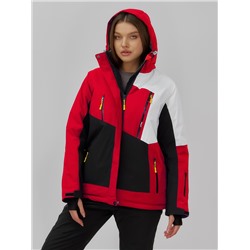 Горнолыжный костюм женский зимний красного цвета 07081Kr