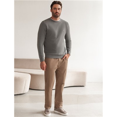 Джемпер фактурной вязки из хлопка с нейлоном