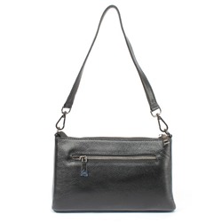 Сумка женская натуральная кожа GU 2023-102,  1отд+карм/перег,  плечевой ремень,  черный 257324