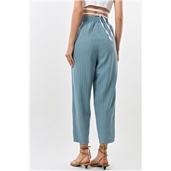 Брюки-бананы из 100% хлопка голубые