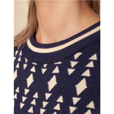 Платье жаккардовой вязки с кашемиром