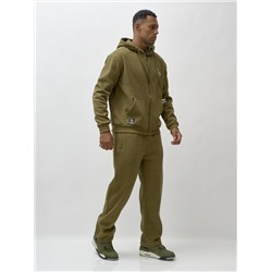 Спортивный костюм мужской демисезонный на флисе цвета хаки 336Kh