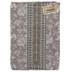 PAKIZAA Long Kurti Suit - Купон для пошива костюма, цвет СЕРО-КОРИЧНЕВЫЙ (отрез ткани для пошива Длинной туники (курты), штанов и накидки), Shiv Gori, 1 шт.