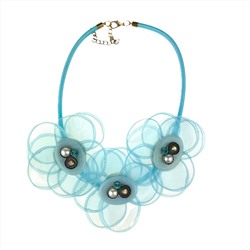 Колье «Текстильные цветы» ручная работа