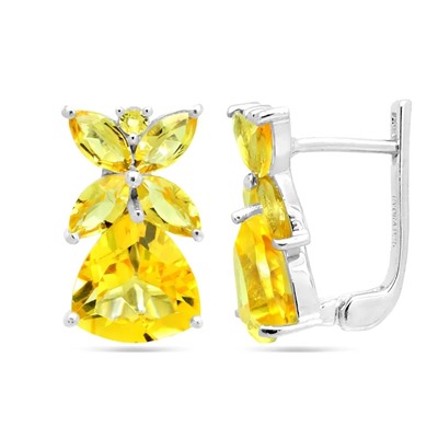 Серьги из серебра цитрин, Дайон