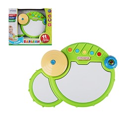 Игроленд. Барабан музыкальный, свет, звук, 3АА, ABS, 27х19х6,5см 889-072