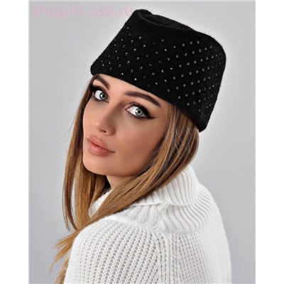 Бархат стразы россыпь Пилотка флис (56-58)