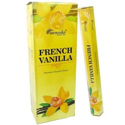 Premium Incense Sticks FRENCH VANILLA, Aromatika (Премиум ароматические палочки ФРАНЦУЗСКАЯ ВАНИЛЬ, Ароматика), шестигранник, 20 г.