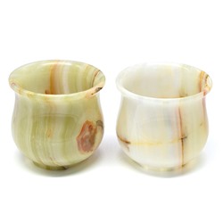 Подарочные стаканы для виски 150 мл из оникса пара 75*75*70мм.