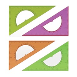 Треугольник пластиковый 30*/16см Стамм с транспортиром прозрачн. (выпис.по 2шт.) ТК01
