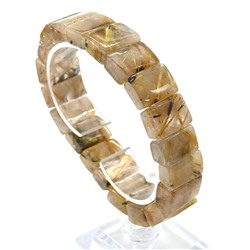 Браслет из Рутилового кварца (волосатик золотой) прямоугольник 16*10мм, 19см, 65,7г
