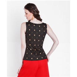 Srishti Gold Print Sleeveless Top XXL (Colour Black)