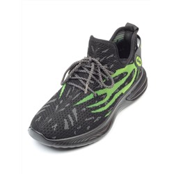 HA101-2 BLACK/GREEN Кроссовки мужские (текстиль) размер