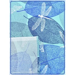 Простыня Ивановская бязь Стрекозы вид 3/2 мятный