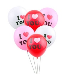 Шарик воздушный с надписью I Love you 1 шт.