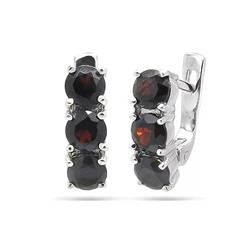 Серьги из серебра гранат, Ю-Кито