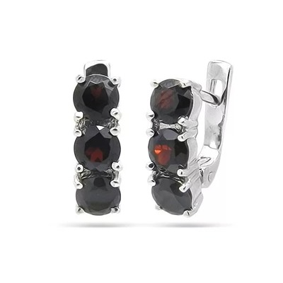 Серьги из серебра гранат, Ю-Кито