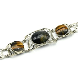 Браслет тигрово-соколиный глаз, 17см.