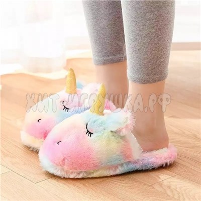Плюшевые тапочки  Единорог р. 30-34, soft_unicorn30-34
