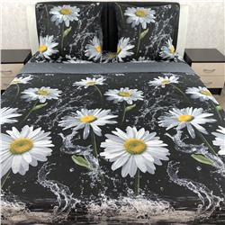 Постельное белье Шуйская бязь Черная ромашка 9204-1