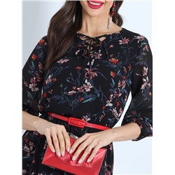 Платье шифоновое черное с завязками