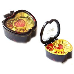 Шкатулка музыкальная Яблоко 14,5х13х7см механическая пластик SH 999666