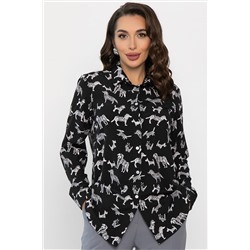 Рубашка с принтом Надель (черная) Б14360-16М