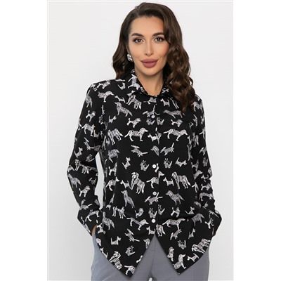Рубашка с принтом Надель (черная) Б14360-16М