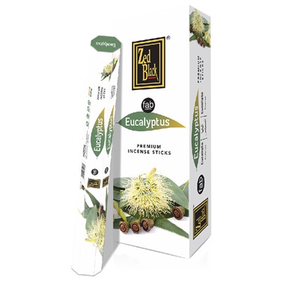 EUCALYPTUS fab series Premium Incense Sticks, Zed Black (ЭВКАЛИПТ премиум благовония палочки, Зед Блэк), уп. 20 палочек.