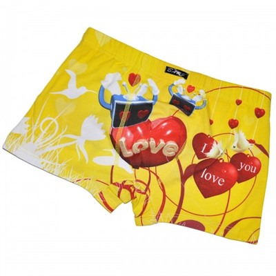 Трусы мужские "I love you" (yellow)