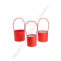 Коробки цилиндр 3 в 1, без крышки, 16*14 см (SF-7369) красный