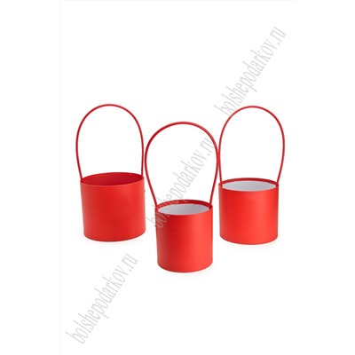 Коробки цилиндр 3 в 1, без крышки, 16*14 см (SF-7369) красный