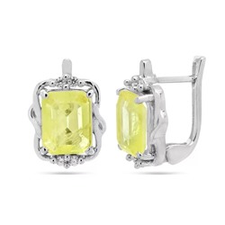 Серьги из серебра турмалин желтый выращ., Бенинья