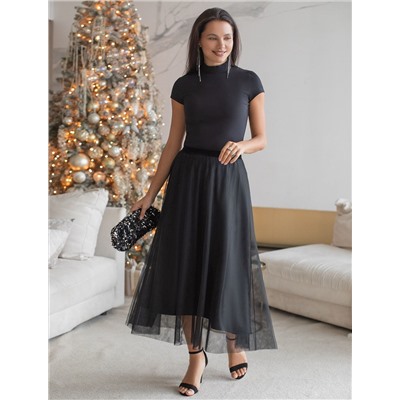 Футболка из фактурного трикотажа в рубчик