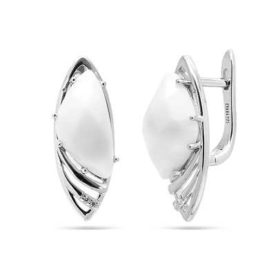 Серьги из серебра оникс, МЦВА167б