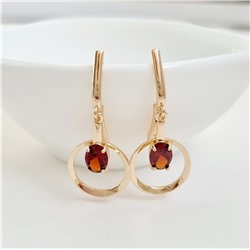 Серьги коллекция "Дубай" покрытие позолота, с фианитами, цвет красный, 488912, арт.847.157