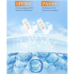 (ЗАМЯТА КОРОБКА) Солнцезащитный водоустойчивый крем для лица и тела SPF 50 Sadoer Sunscreen , 50 мл.