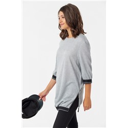 Туника спортивная трикотажная с люрексом серая