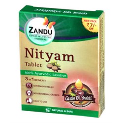 NITYAM Tablet, Zandu (НИТЬЯМ в таблетках природное слабительное, Занду), 10 таб.