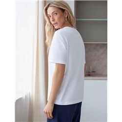 Футболка с принтом свободная эластичная из премиального хлопка