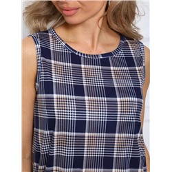 Кира - платье клетка синяя