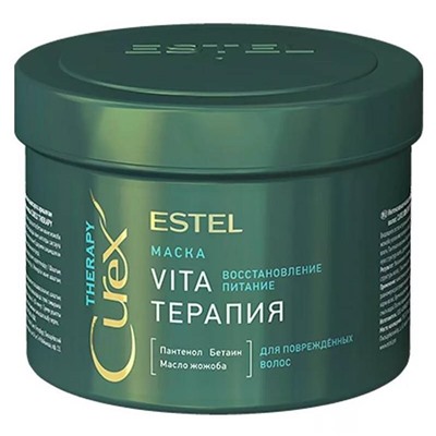 CUREX  Маска Therapy Vita-терапия д/поврежд.волос 500мл (т.-зелёная) Estel