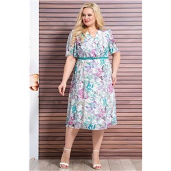 Alani Collection 1926 сиреневые+бирюзовые_цветы, Платье