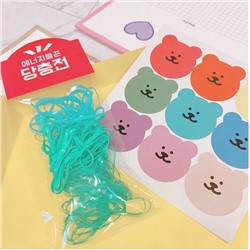 Sale! Набор силиконовых резинок  для волос 140-150 шт, в индивидуальной  упаковке Цвет Яркий микс!